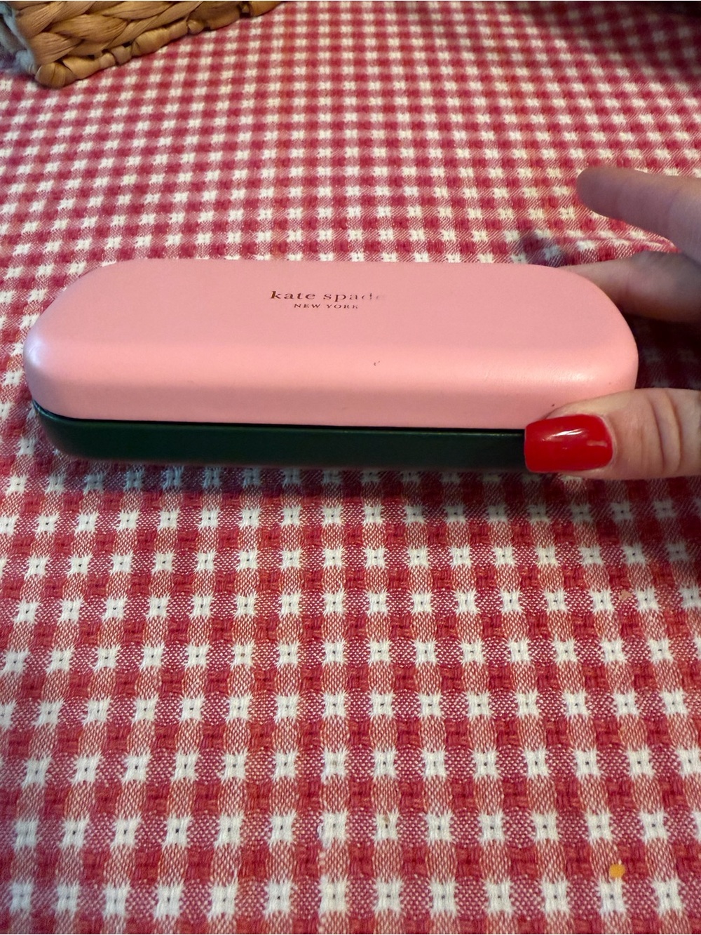 kate spade Pink Sunglass/Eyewear Case with Gold Logo